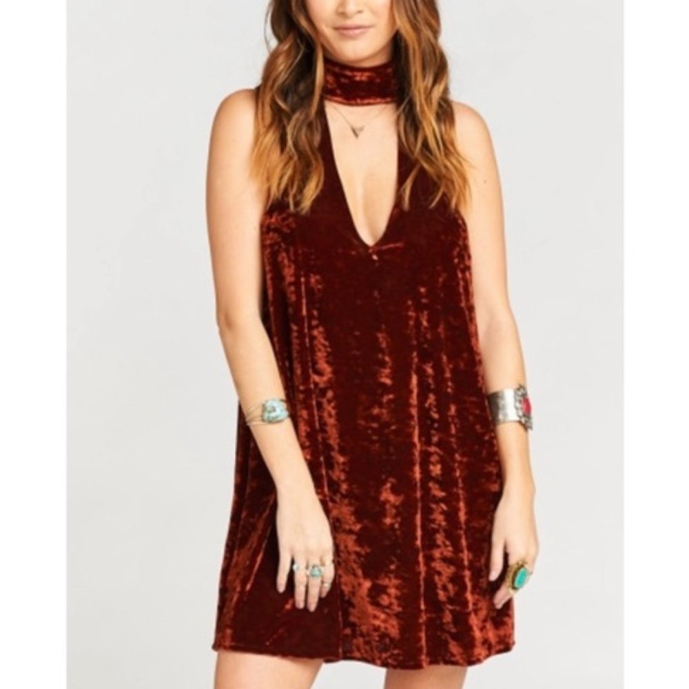 Show Me Your MuMu Velvet Friday Choker Dress